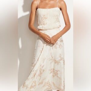 VINCE BURNOUT SKIRT- SIZE 12- NWT-IVORY/PEACH - RETAIL $395